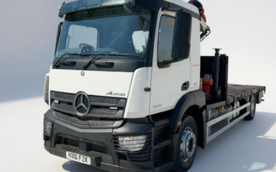 (2016) MERCEDES ANTOS 1824 FLATBED CRANE EURO 6 – HX16 FZK
